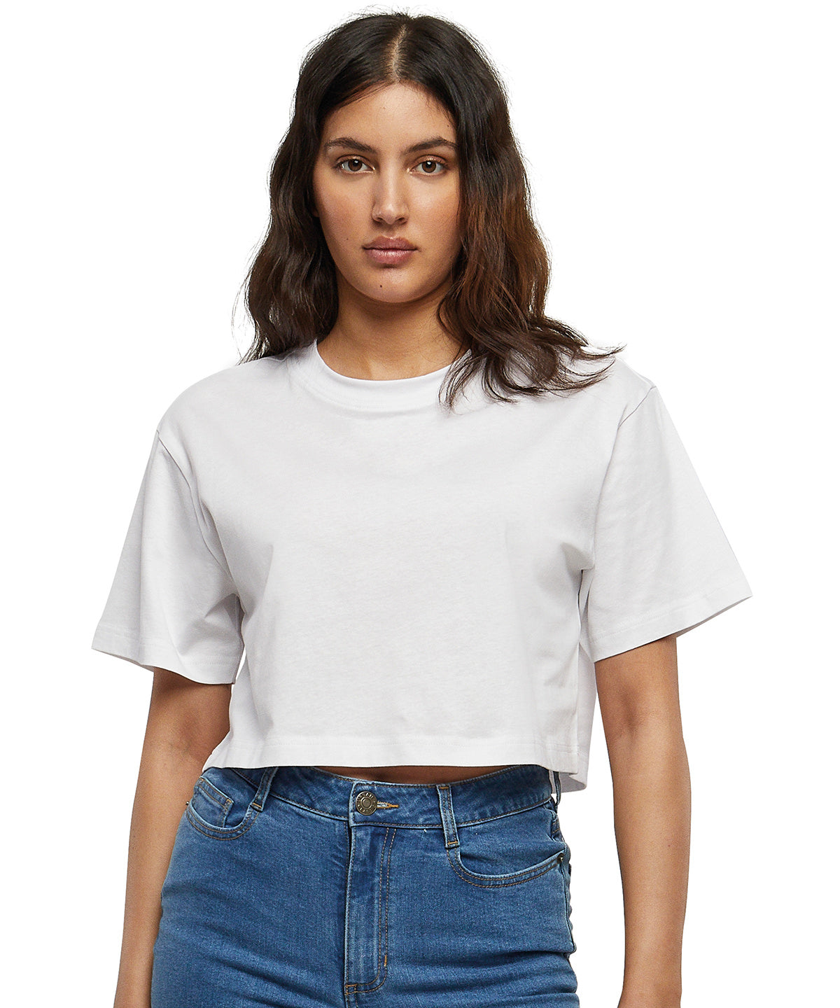 Womens Oversized Cropped Tee - Baltic Blue