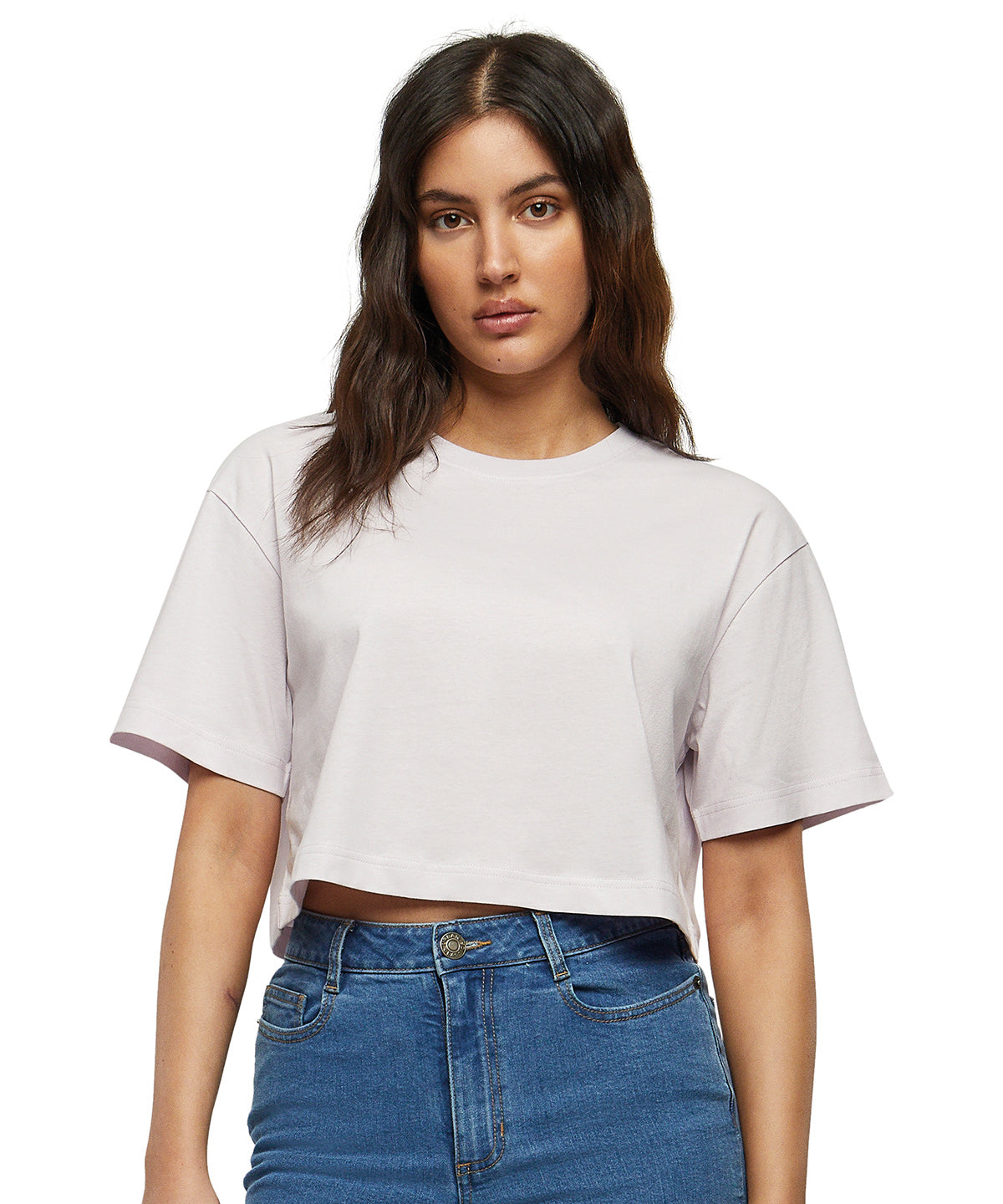 Womens Oversized Cropped Tee - Hibiskus Pink