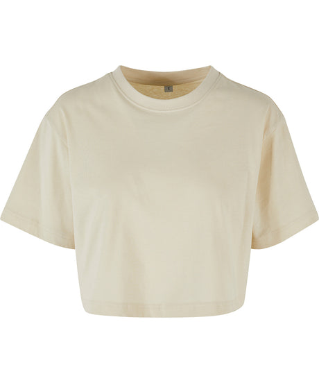 Womens Oversized Cropped Tee - Sand