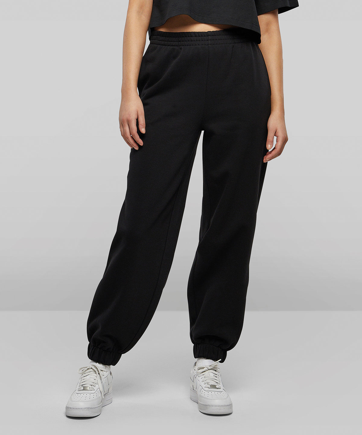 Womens High Waist Sweatpants - Heather Grey