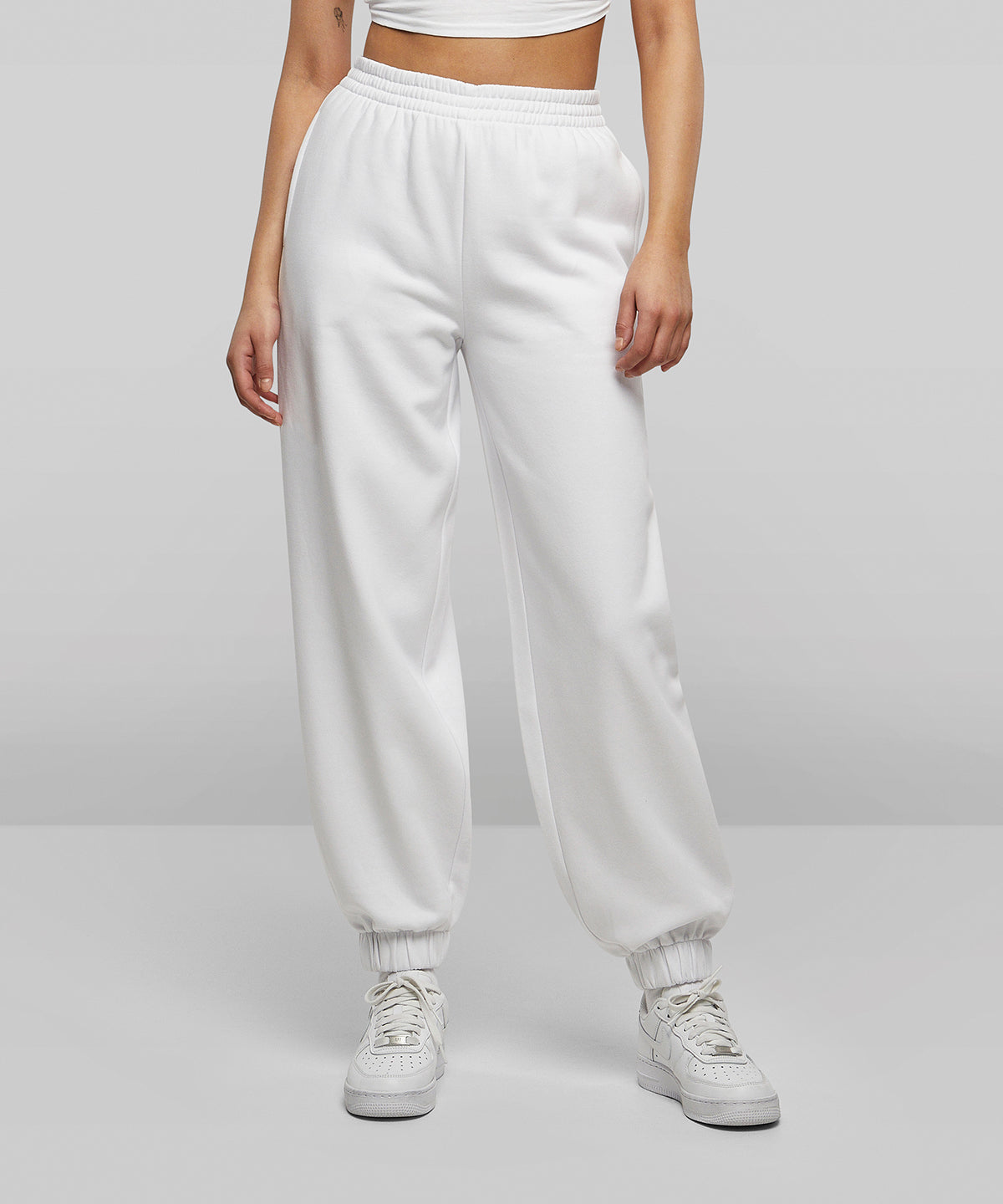 Womens High Waist Sweatpants - White