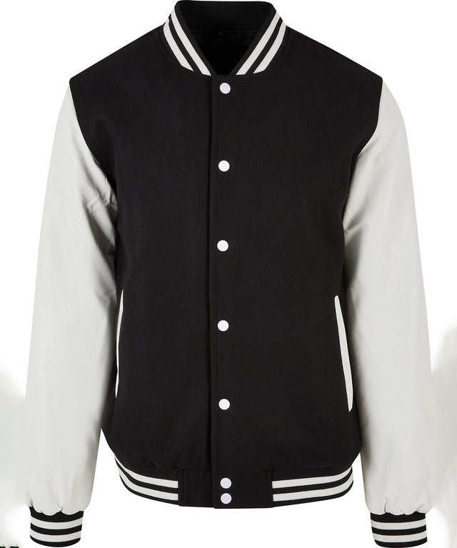 Retro College Jacket - Black/White