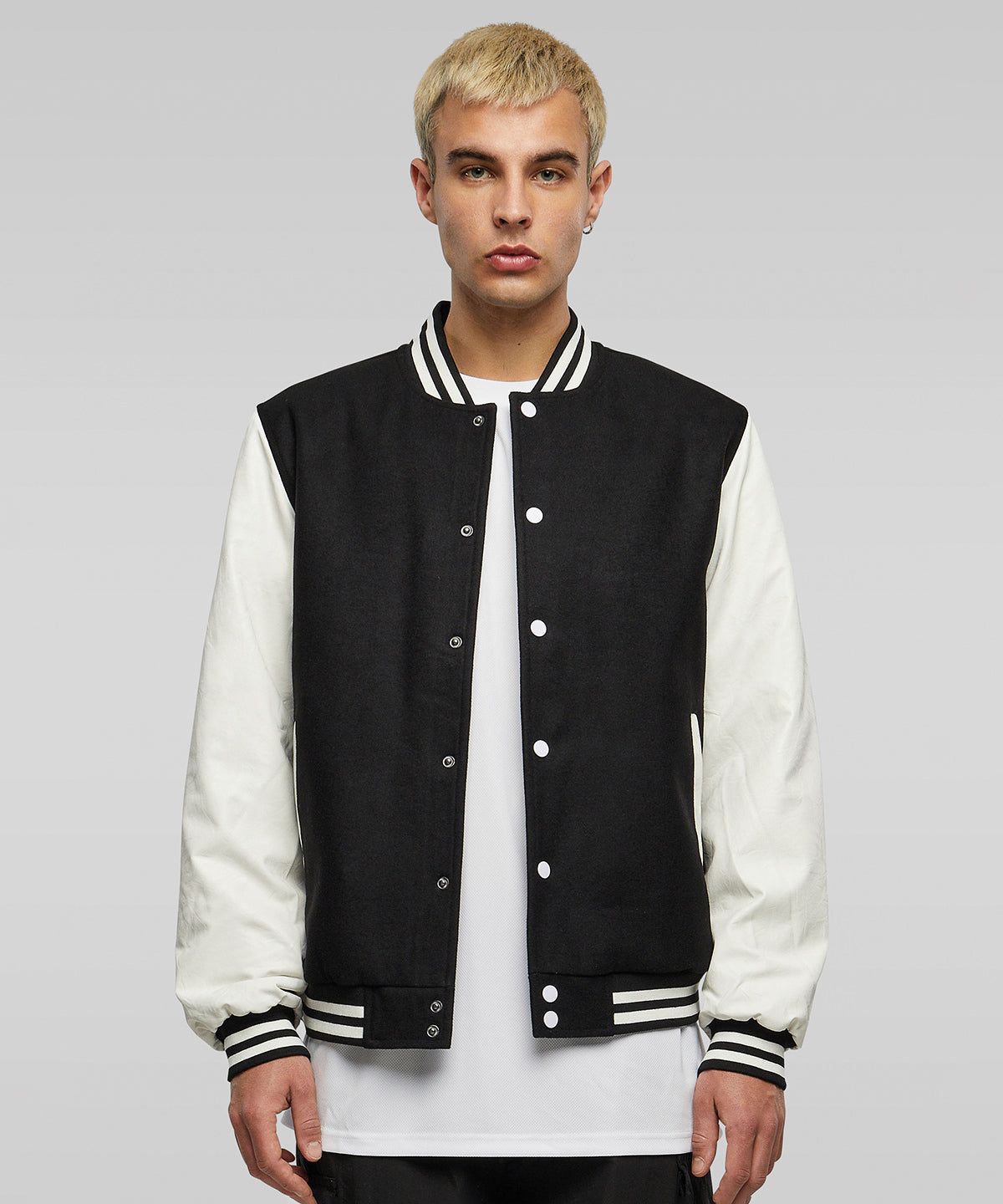 Retro College Jacket - Black/White