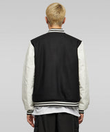 Retro College Jacket - Black/White