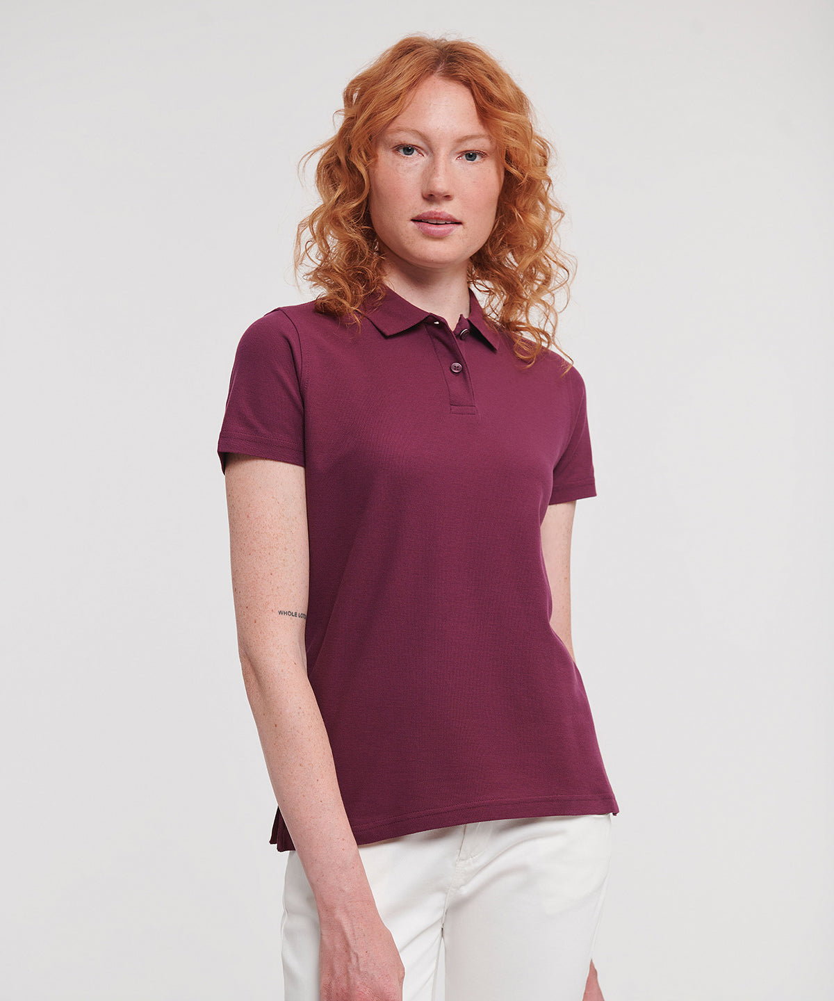 Ladies' Cotton Polo Shirt - Burgundy