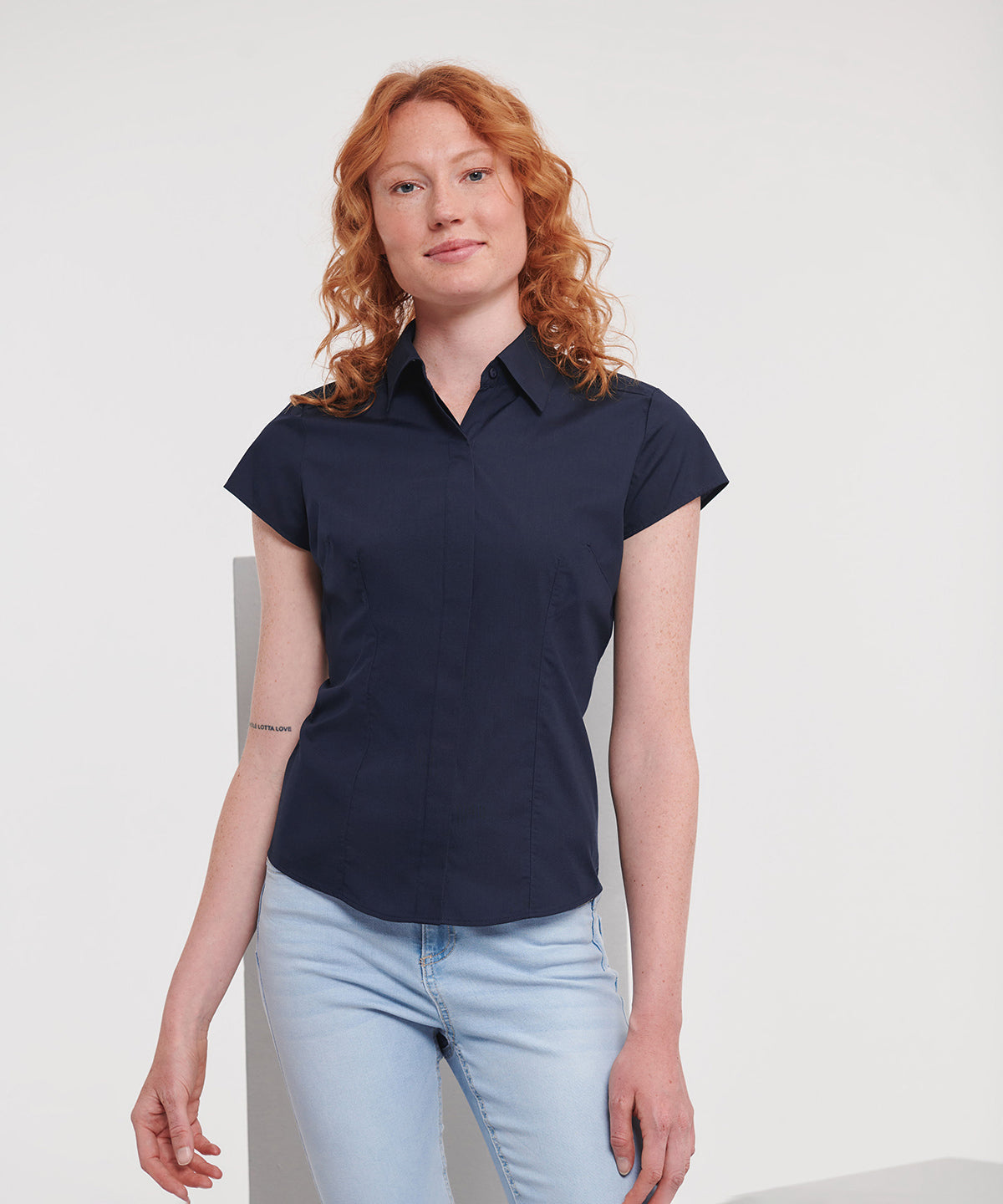 Women's Easy Care Fitted Blouse - Corporate Blue