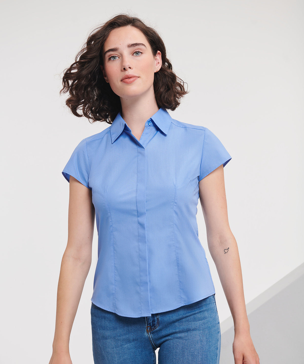 Women's Easy Care Fitted Blouse - Convoy Grey