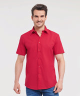 Short sleeve polycotton easycare tailored poplin shirt