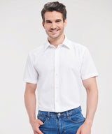 Short sleeve polycotton easycare tailored poplin shirt