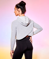 Cross Back Hoodie for Women - Sports Grey