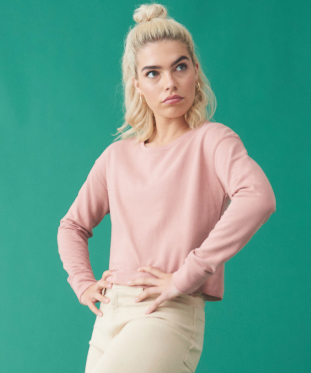 Women's Crop Sweatshirt - Arctic White