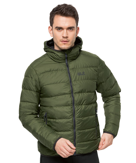 Mens down jacket (NL) - Olive/Phantom Grey