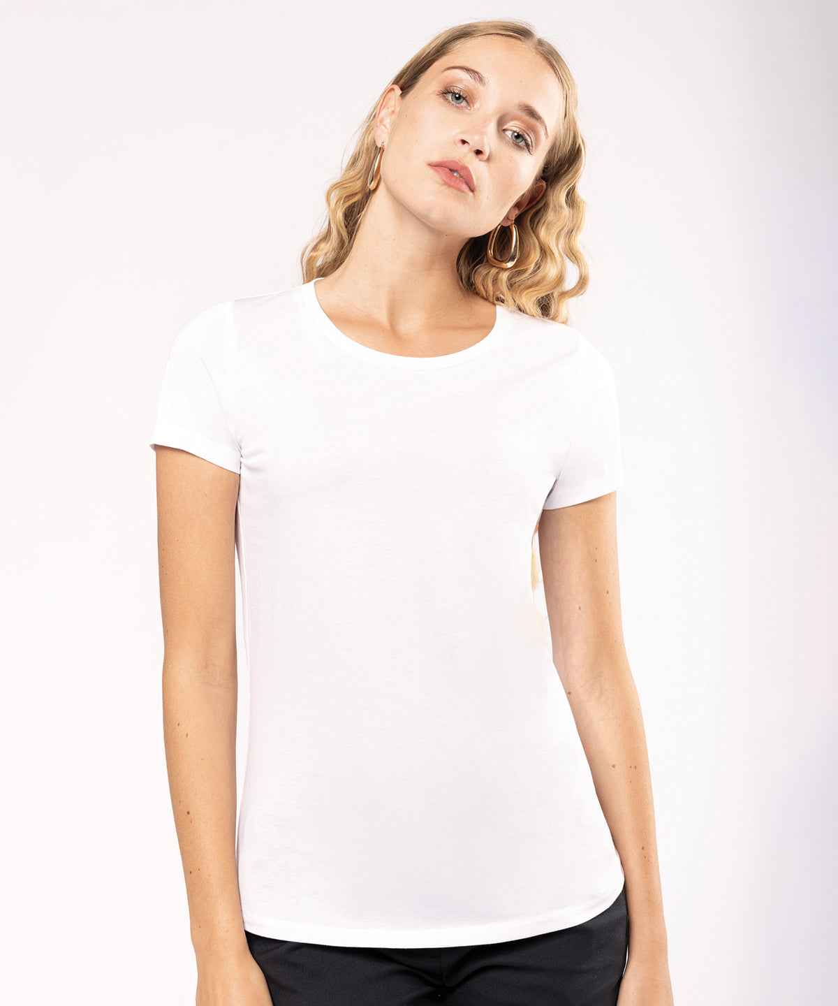 Soft Cotton Crew Neck T-Shirt for Women - Black