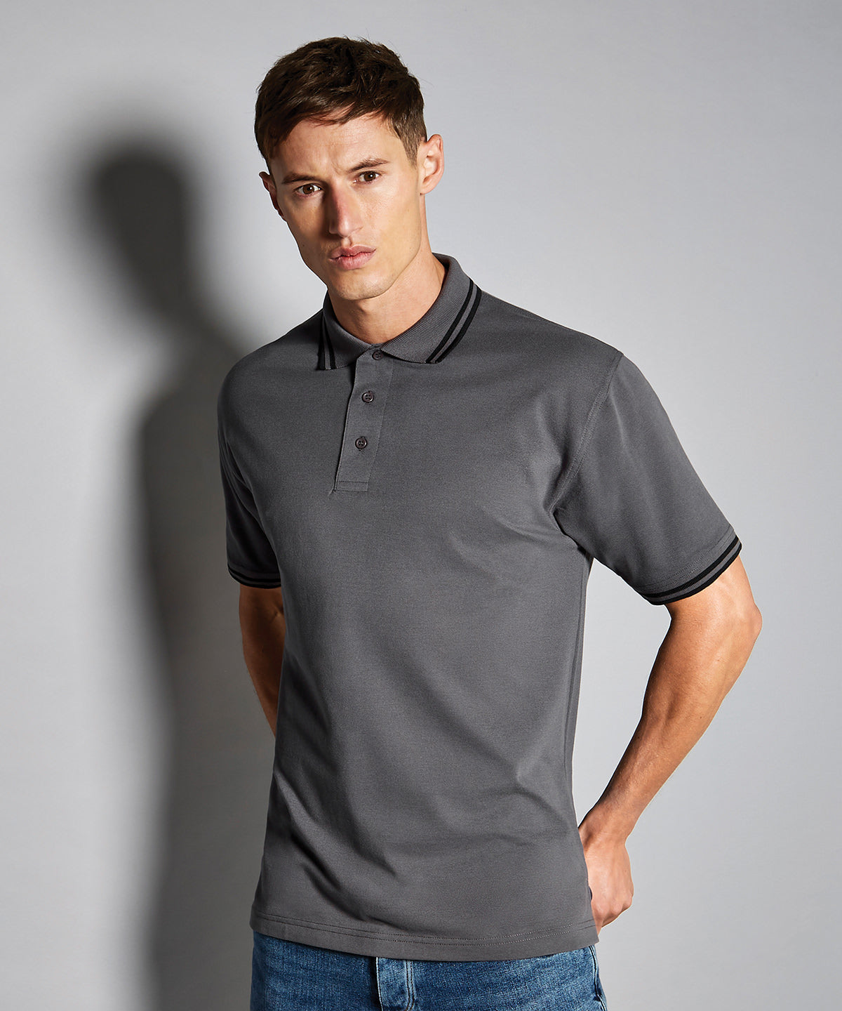 Classic Fit Polo Shirt with Tipped Collar - Royal/White