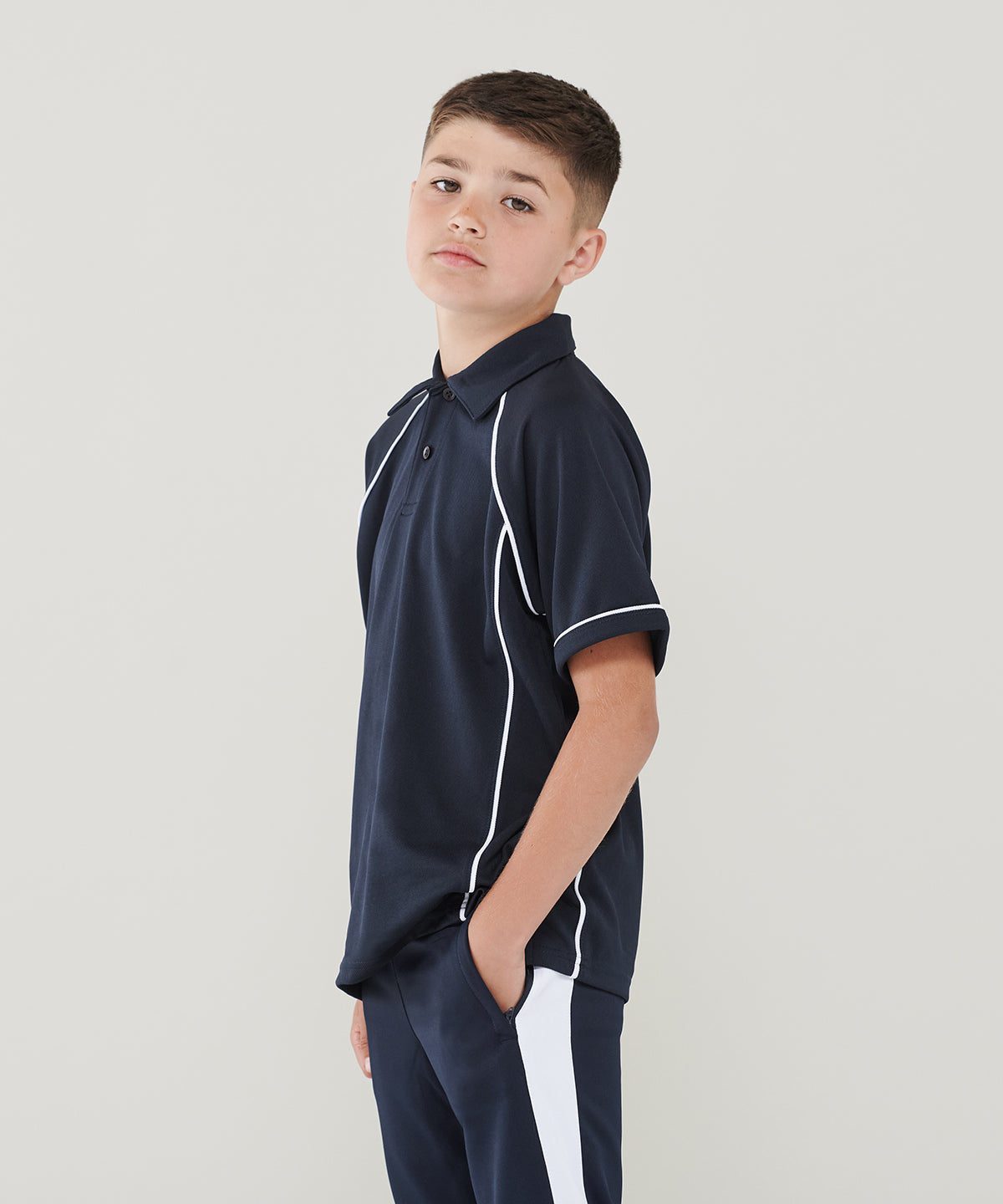 Kids Performance Polo - Navy/Navy