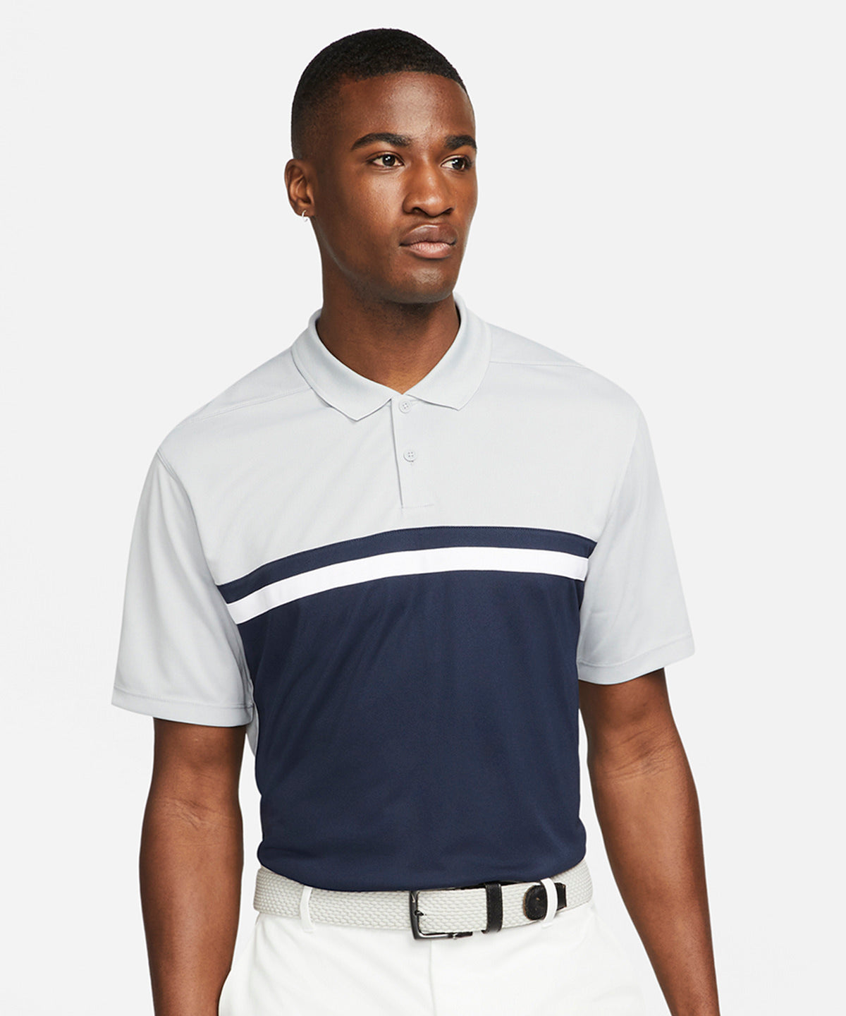 Nike - Nike Victory colour block polo - Black / White / Light Smoke Grey / White