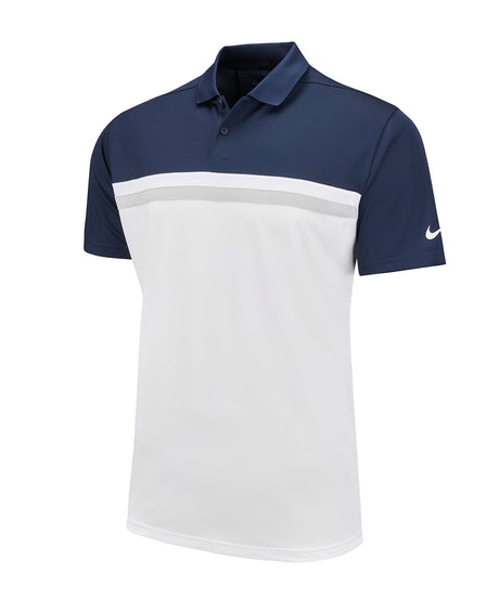 Nike - Nike Victory colour block polo - Obsidian / White / Light Smoke Grey / White