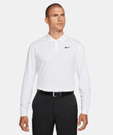 Nike - Nike Dri-FIT Victory solid long sleeve polo - Black/White