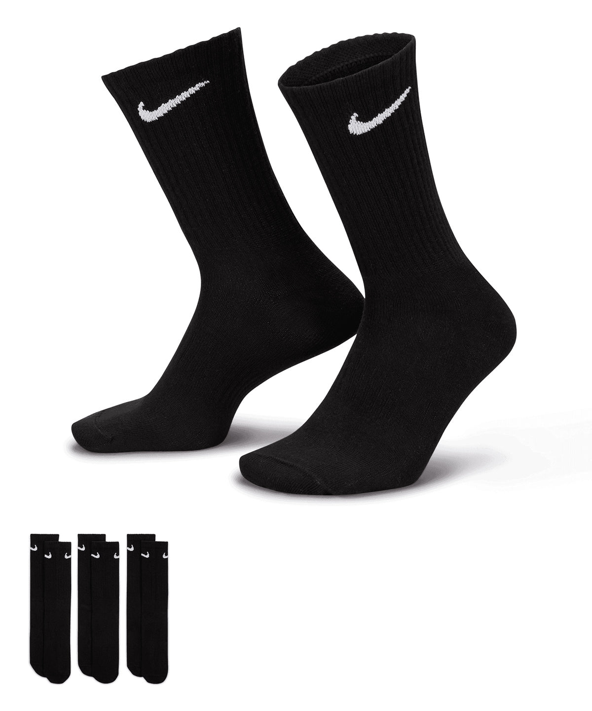 Nike - Nike everyday crew socks (3 pairs) - Black/White