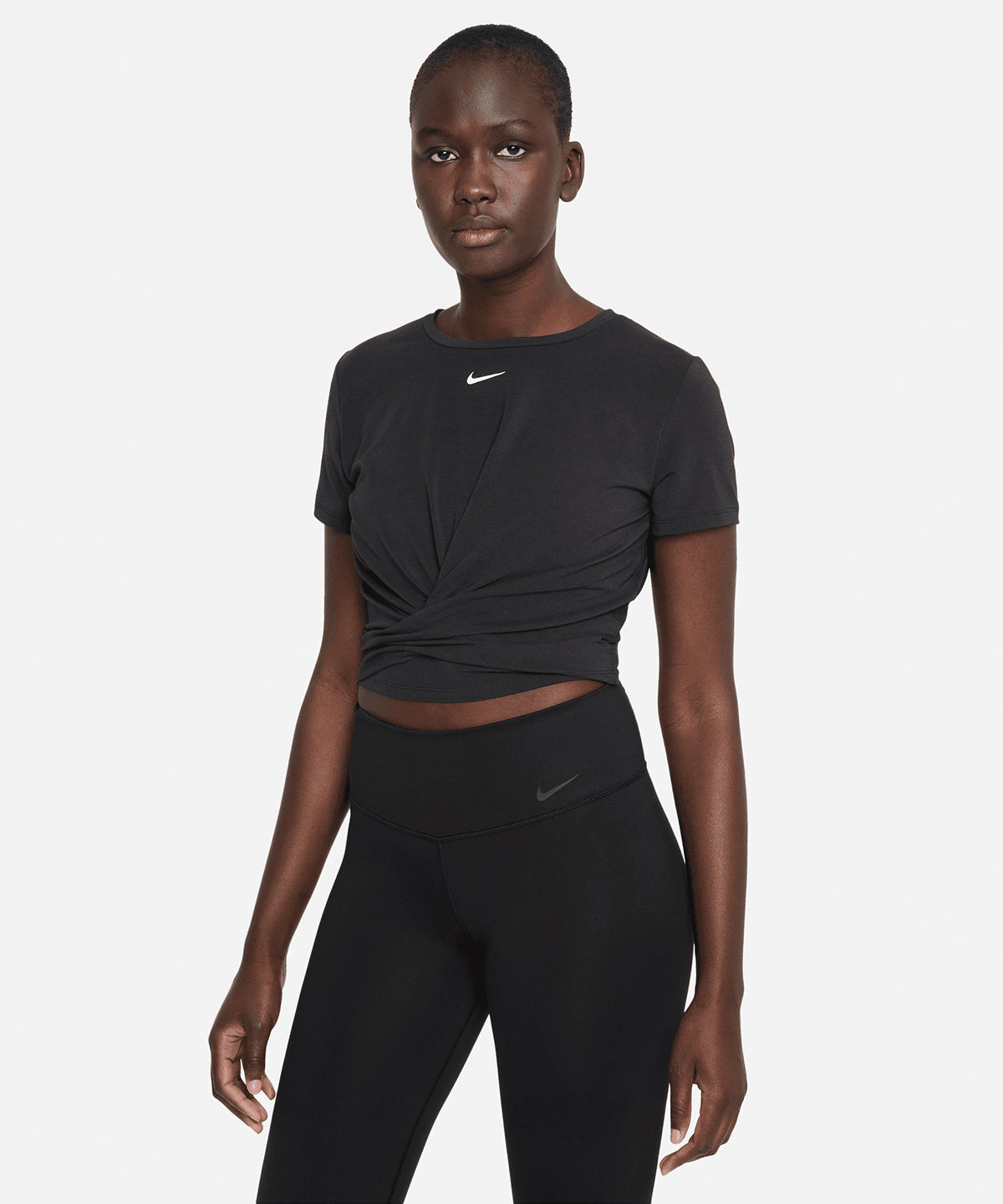 Nike - Women’s Nike One Luxe Dri-FIT short sleeve standard twist top - Black/Reflective Silver