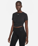 Nike - Women’s Nike One Luxe Dri-FIT short sleeve standard twist top - Black/Reflective Silver