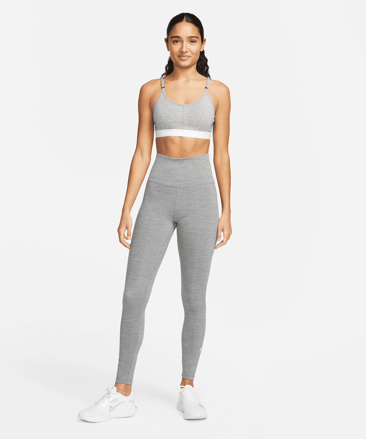 Nike - Women’s Nike One Dri-FIT high-rise leggings - Iron Grey/Heather/White