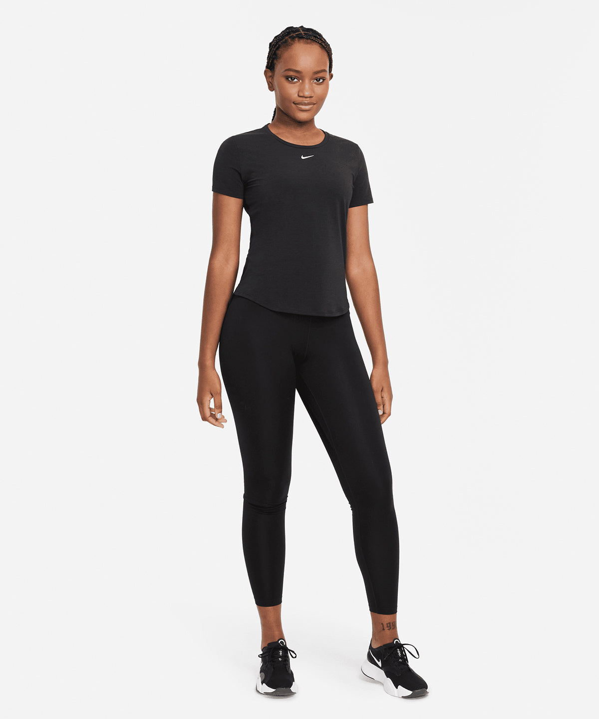 Nike - Women’s Nike One Luxe Dri-FIT short sleeve standard fit top - Black/Reflective Silver