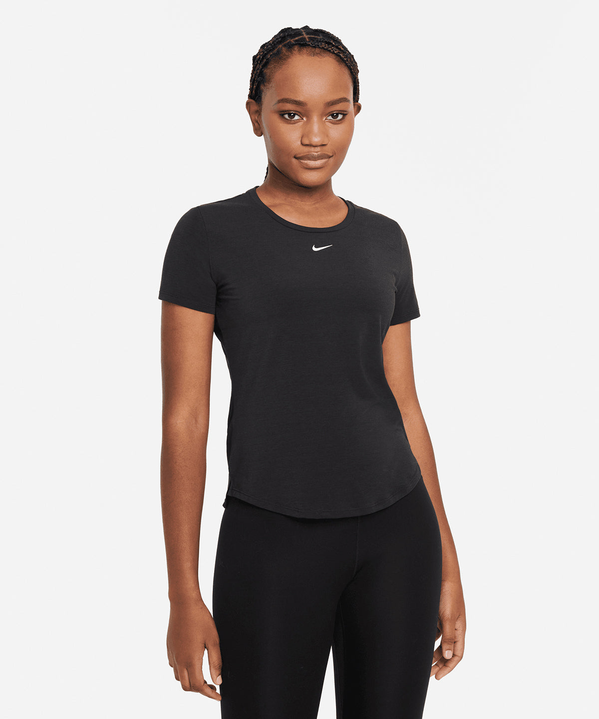 Nike - Women’s Nike One Luxe Dri-FIT short sleeve standard fit top - Black/Reflective Silver