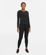 Nike - Women’s Nike One Luxe Dri-FIT long sleeve standard fit top - Black/Reflective Silver