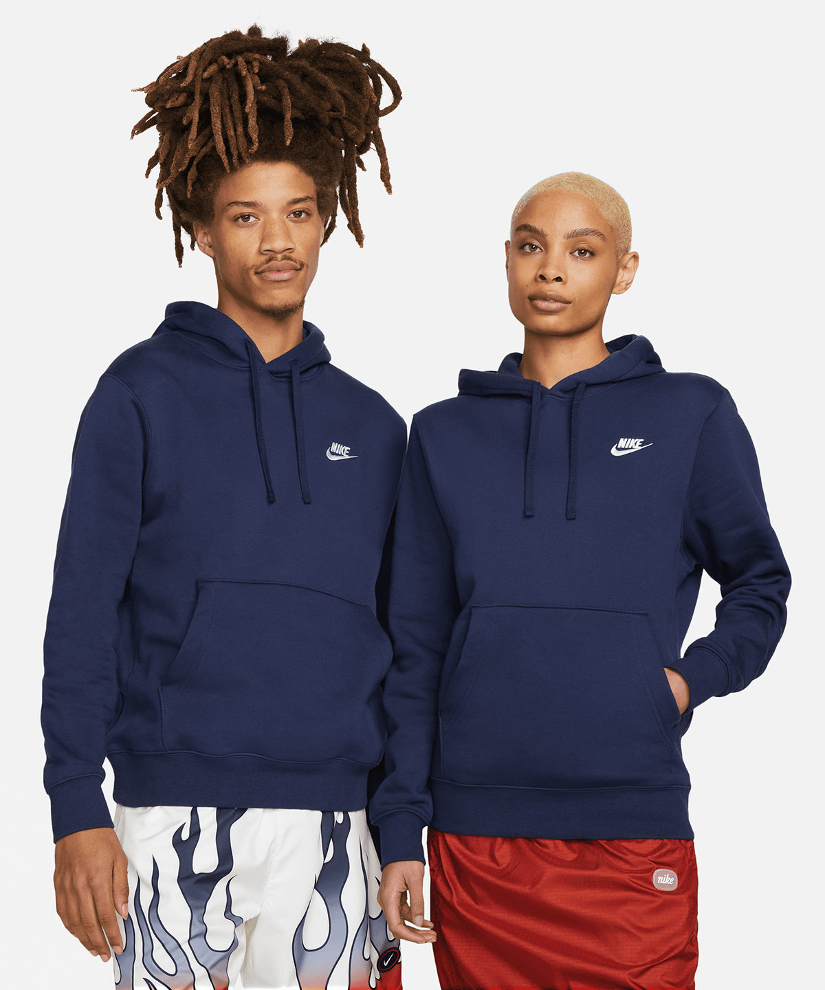 Nike - Nike Club hoodie - Midnight Navy/Midnight Navy/White