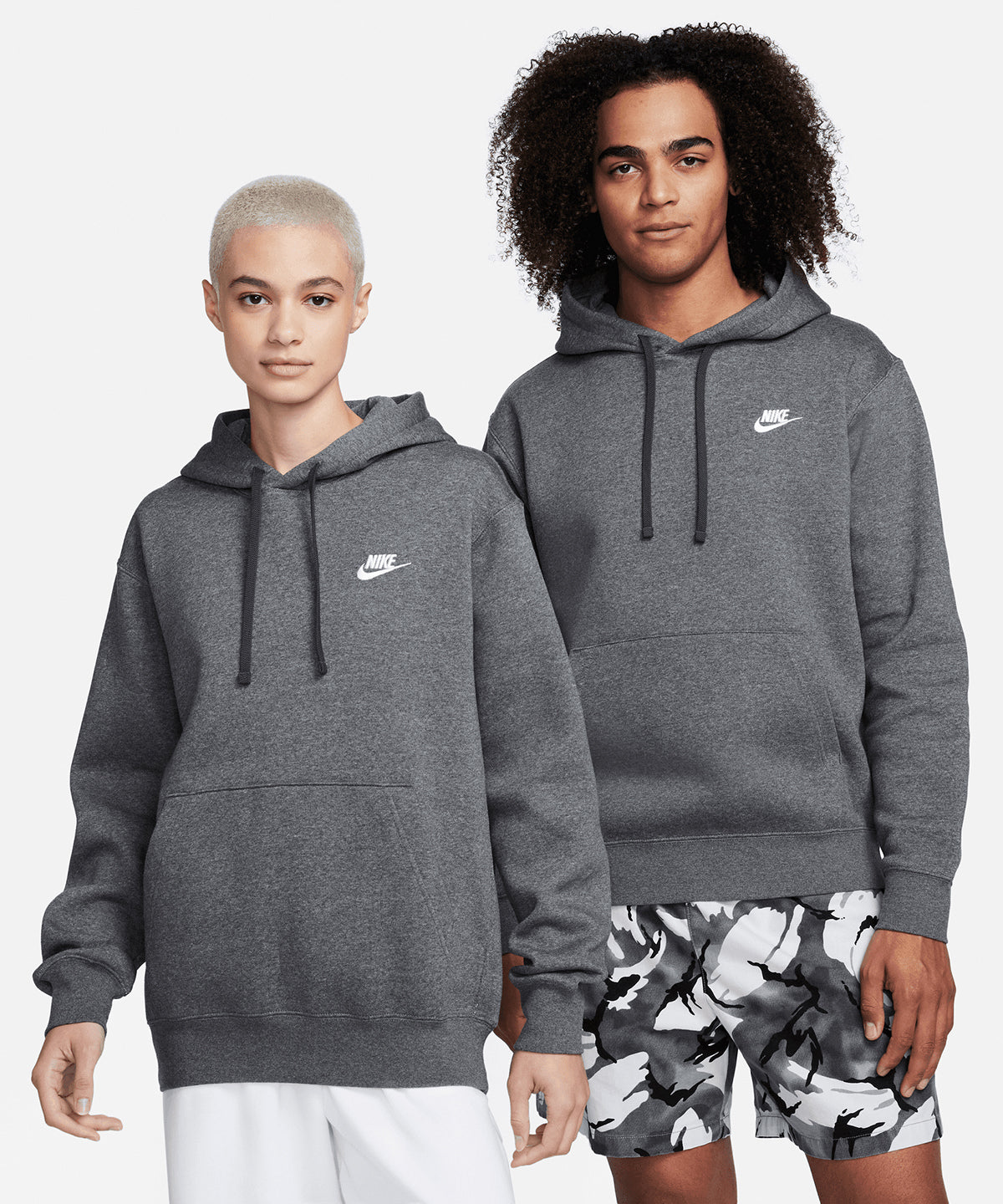 Nike - Nike Club hoodie - White/White/Black