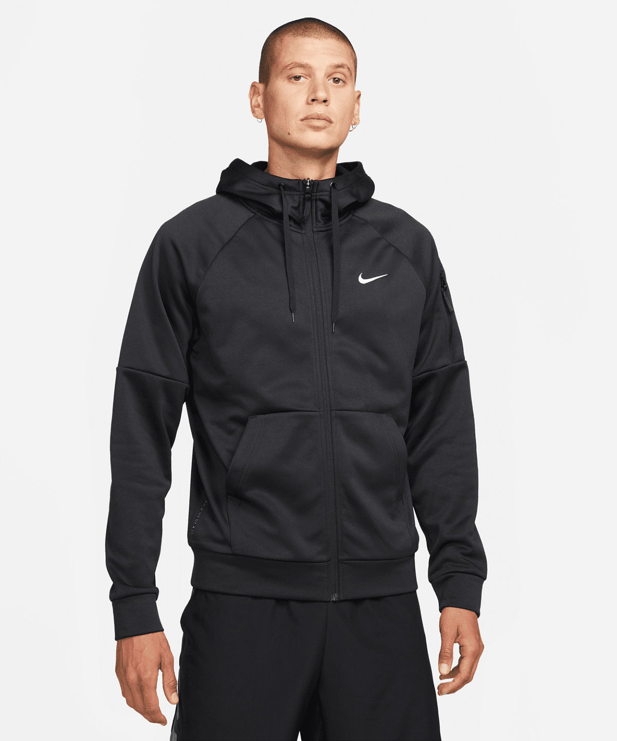 Nike - Nike men’s full-zip fitness hoodie - Dark Grey Heather/ Particle Grey/ Black