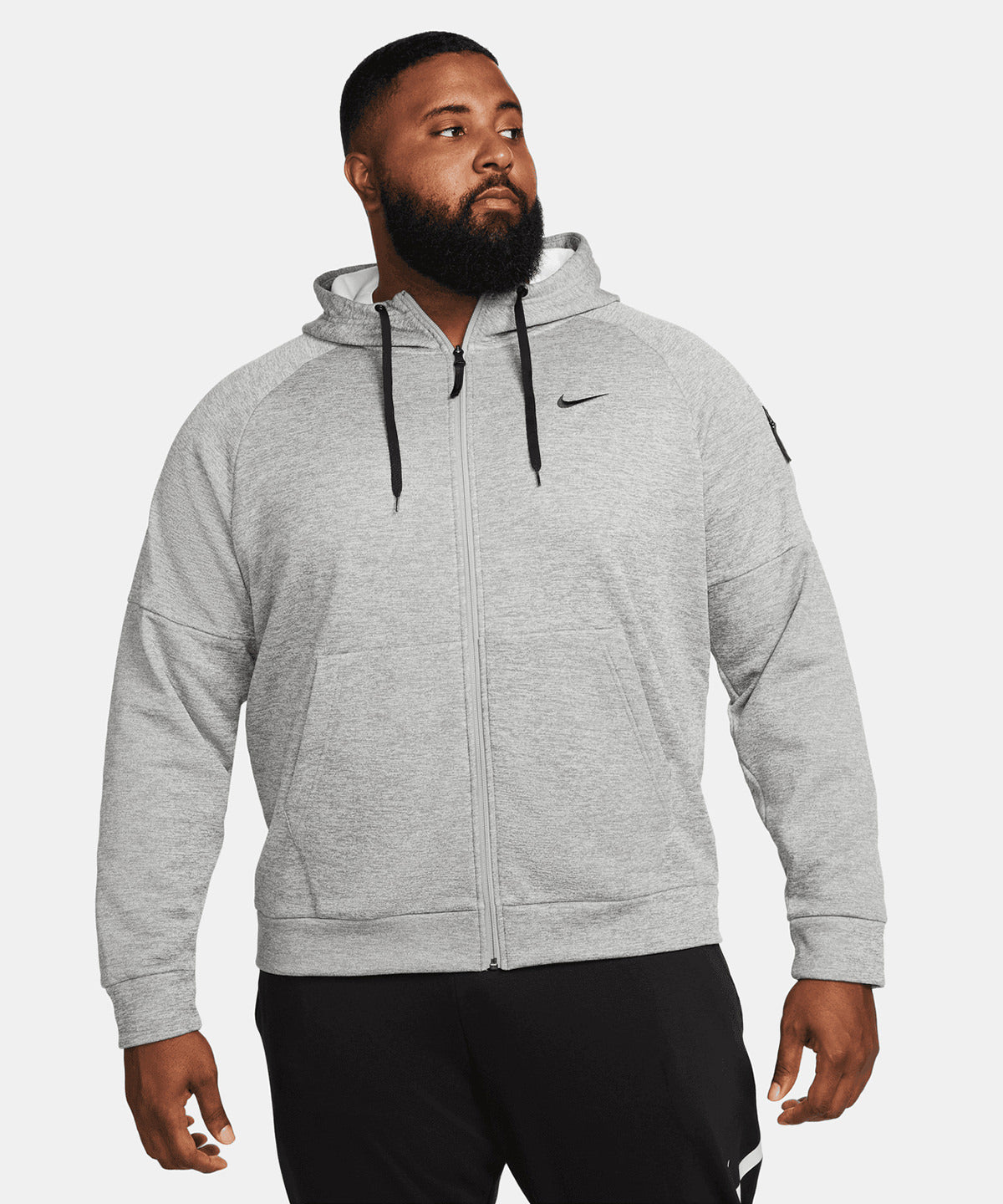 Nike - Nike men’s full-zip fitness hoodie - Black/ Black/ White