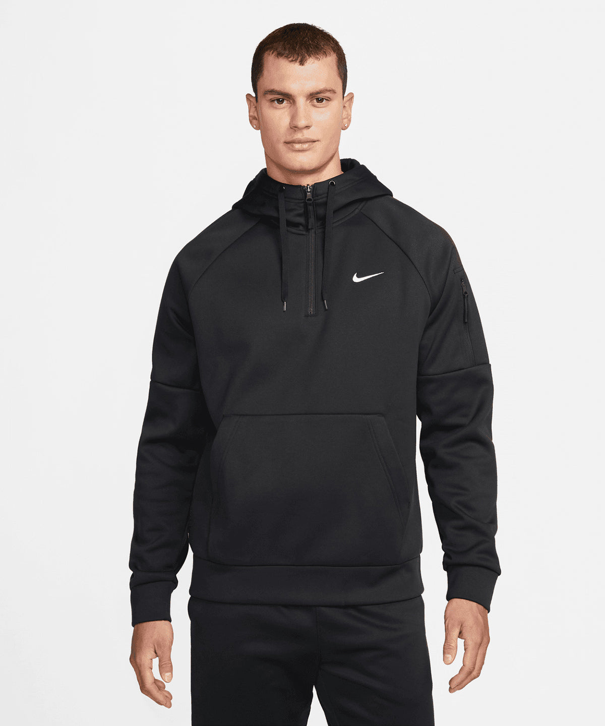 Nike - Nike men’s 1/4 zip fitness hoodie - Dark Grey Heather/Particle Grey/Black