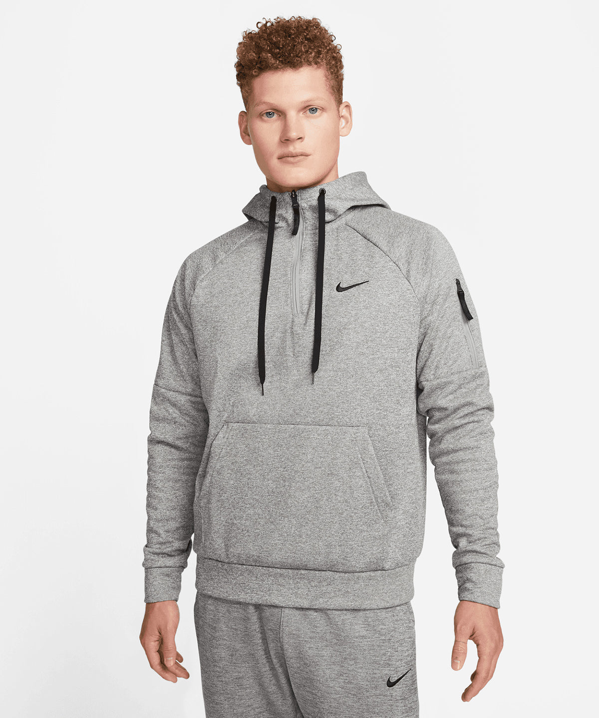 Nike - Nike men’s 1/4 zip fitness hoodie - Black/Black/White