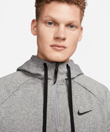 Nike - Nike men’s 1/4 zip fitness hoodie - Dark Grey Heather/Particle Grey/Black