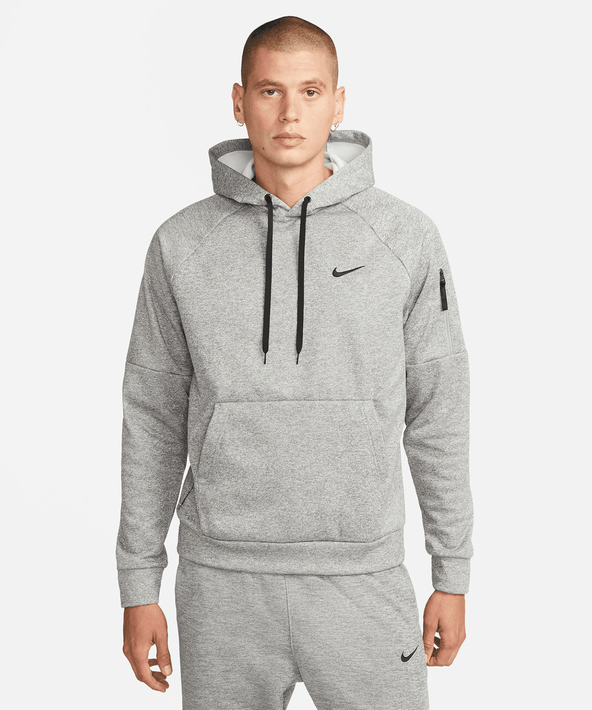 Nike - Nike men’s pullover fitness hoodie - Dark Grey Heather/Particle Grey/ Black