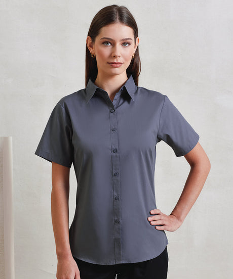 Classic Women's Short Sleeve Blouse - Brown