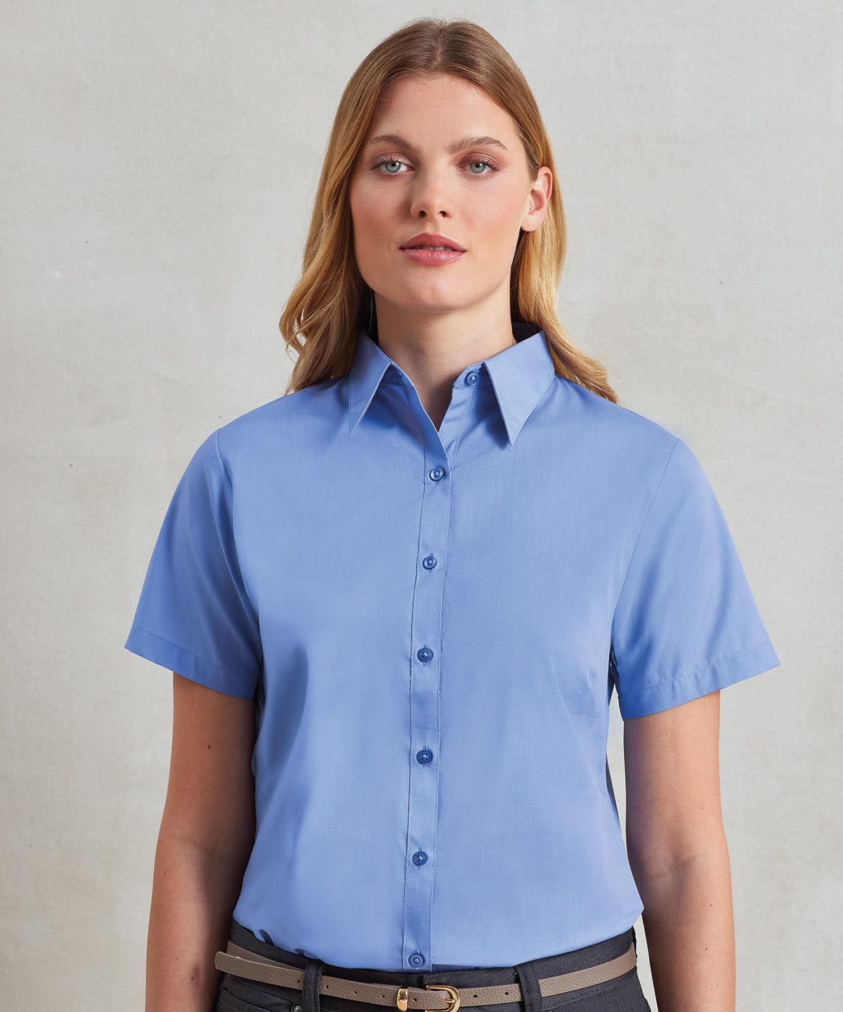 Classic Women's Short Sleeve Blouse - Sapphire