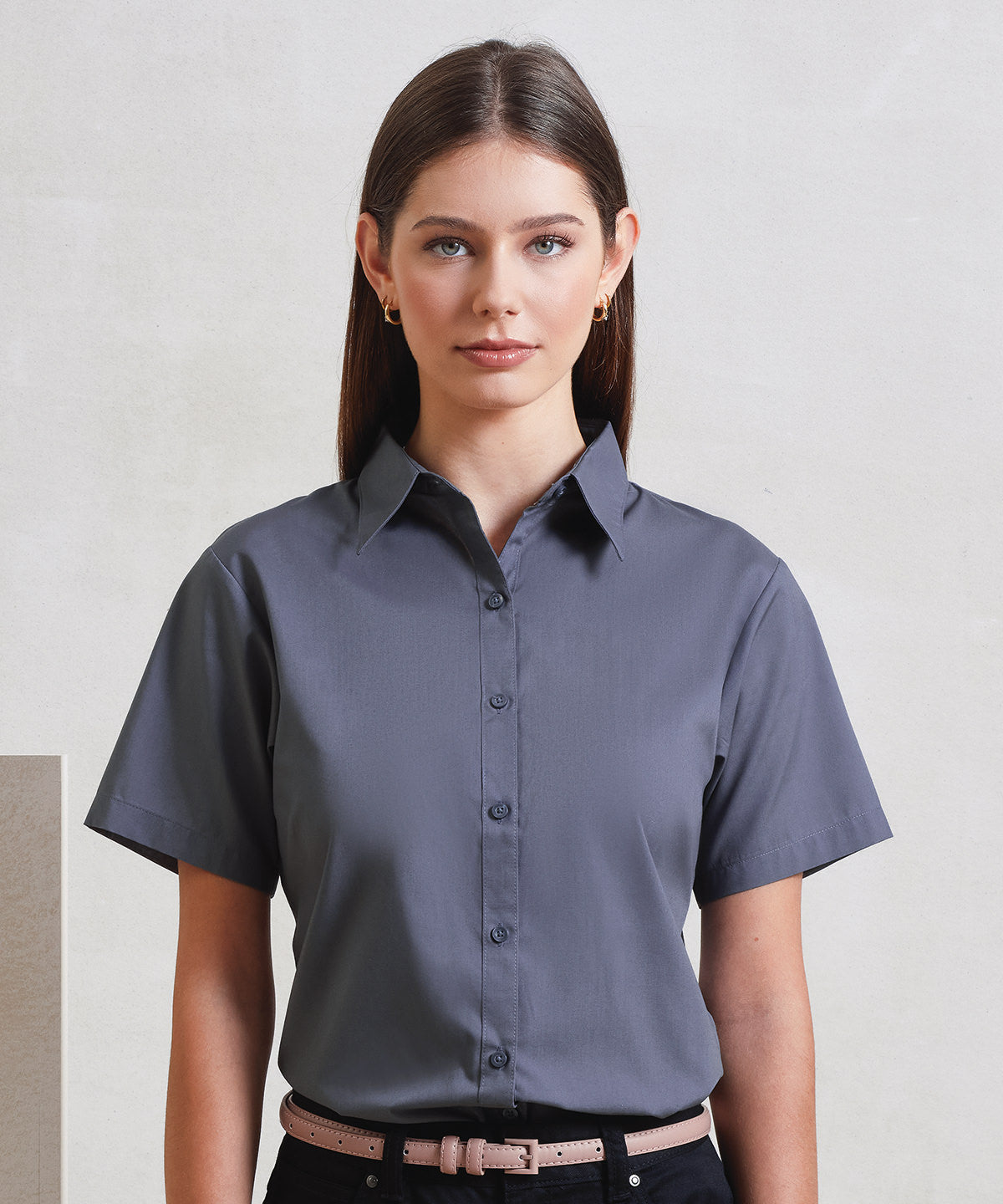 Classic Women's Short Sleeve Blouse - Sapphire