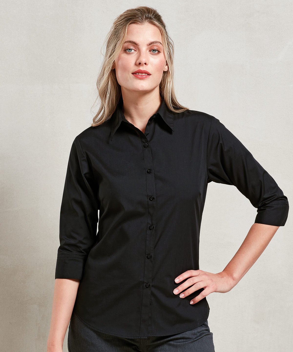 Classic ¾ Sleeve Blouse for Women - Royal