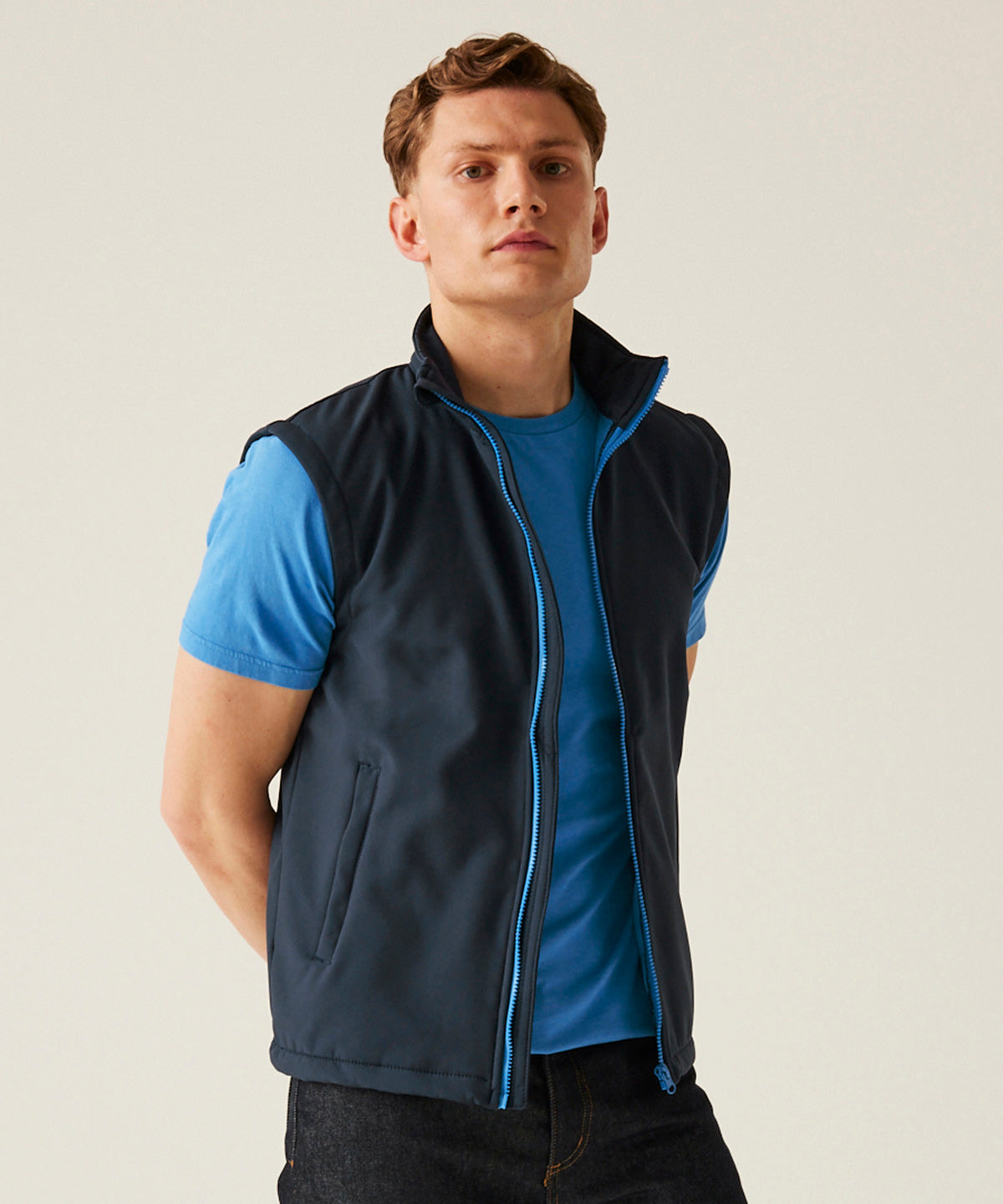 Ablaze printable softshell bodywarmer - Navy/French Blue