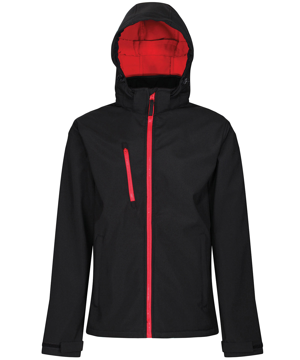 Venturer 3-layer hooded softshell jacket - Black/Red