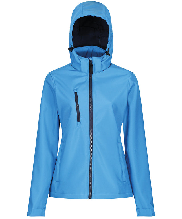 Women's venturer 3-layer hooded softshell jacket - French Blue/Navy