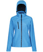 Women's venturer 3-layer hooded softshell jacket - French Blue/Navy