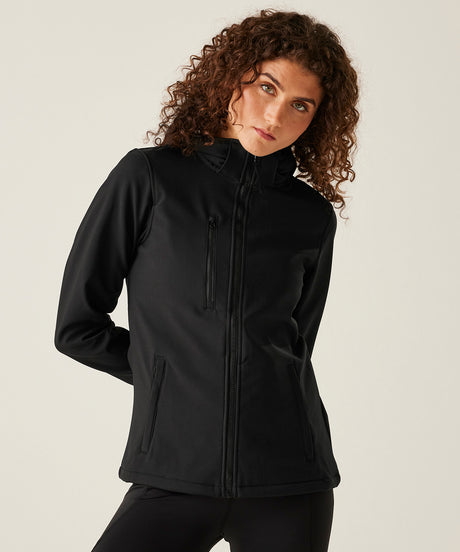 Women's venturer 3-layer hooded softshell jacket - Black/Red