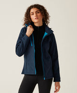 Women's venturer 3-layer hooded softshell jacket - French Blue/Navy