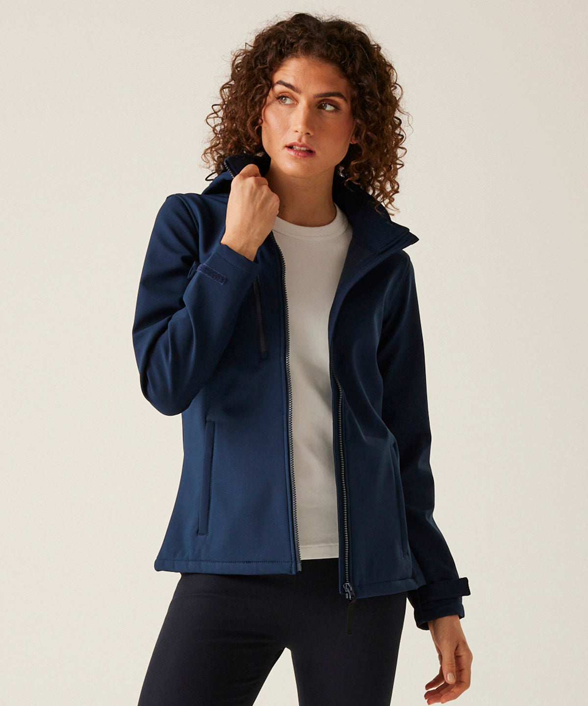 Women's venturer 3-layer hooded softshell jacket - French Blue/Navy