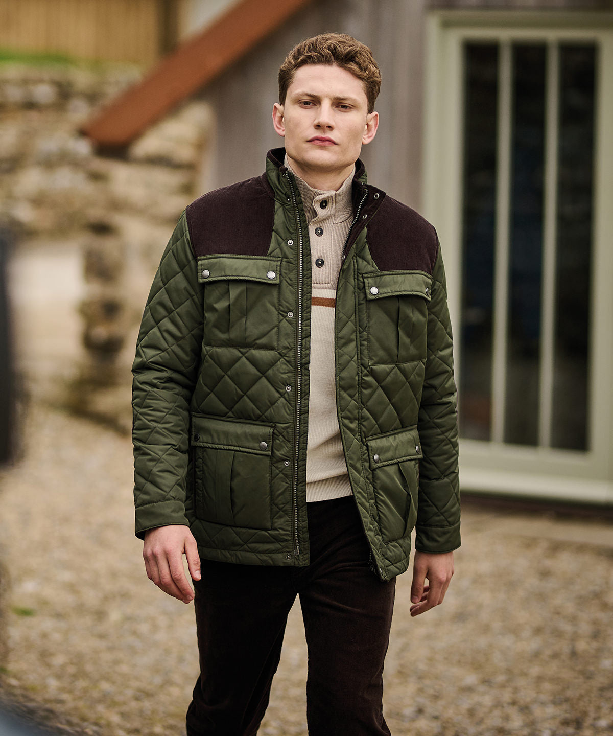 Padbury diamond quilt jacket - Dark Khaki