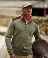 Holbeck half zip fleece - Dark Khaki